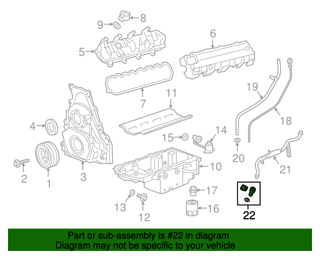 12646872 Positive Crankcase Ventilation (PCV) Valve 20152023 GM
