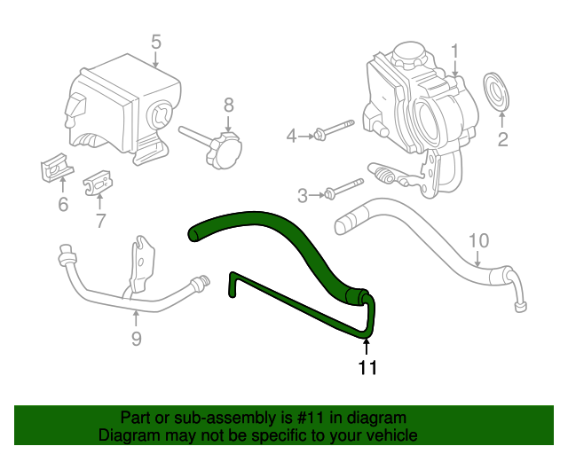 19992005 GM Power Steering Gear Outlet Hose 26065890
