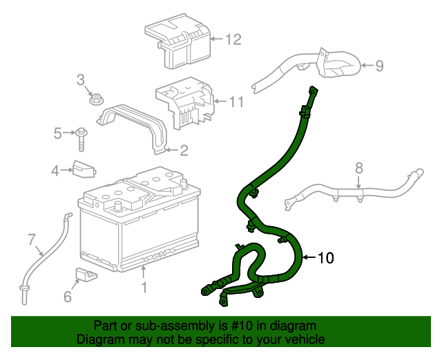 20182019 Buick LaCrosse Positive and Negative Battery Cable Assembly
