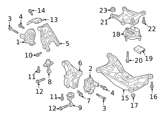 4M0-399-263-P - Trans Cross-Member 2017-2021 Audi | Audi OEM Parts