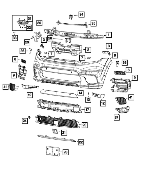 Front Bumper and Fascia for 2019 Jeep Grand Cherokee #1