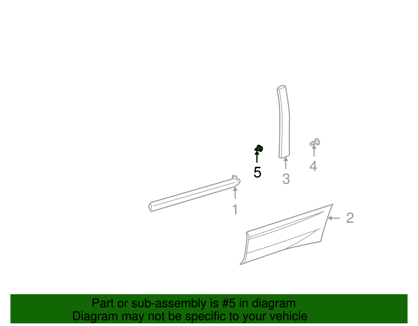 White Side Door Window Reveal Molding Retainer - GM (25647358)
