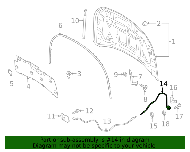 Cable Assembly Hood Control LJ6Z16916E Blue Springs Ford Parts