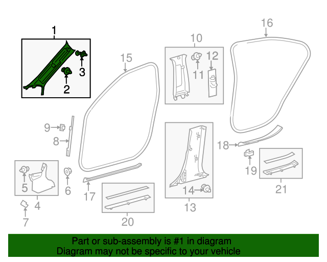 20162018 Lexus Windshield Pillar Trim 6221006250B1 Lexus OEM Parts Online