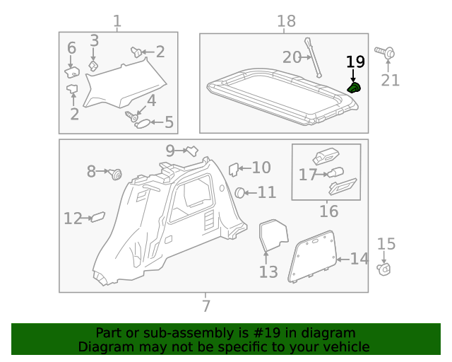 2013-2022 GM Luggage Shade Bumper 95413314 | TascaParts.com