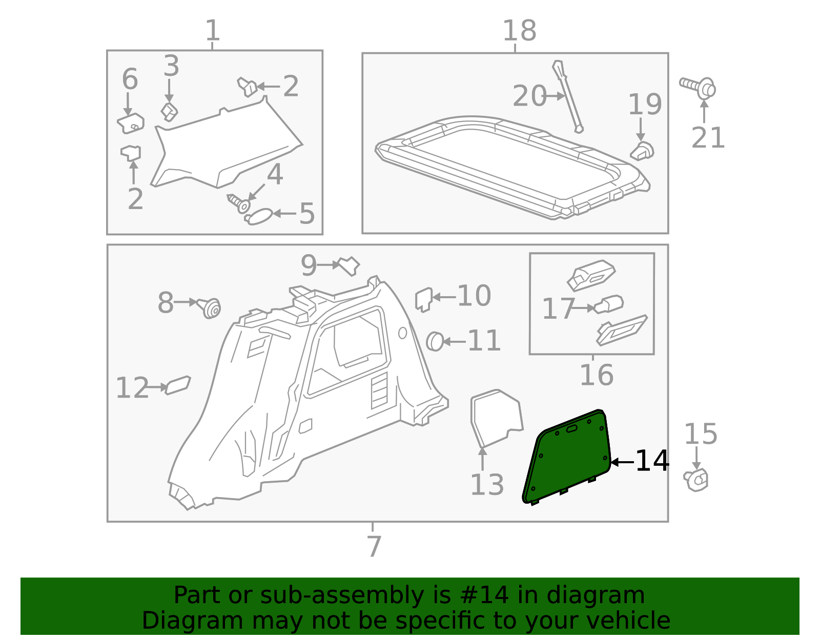 Jet Black Passenger Side Quarter Stowage Pocket Door - GM (95914495)