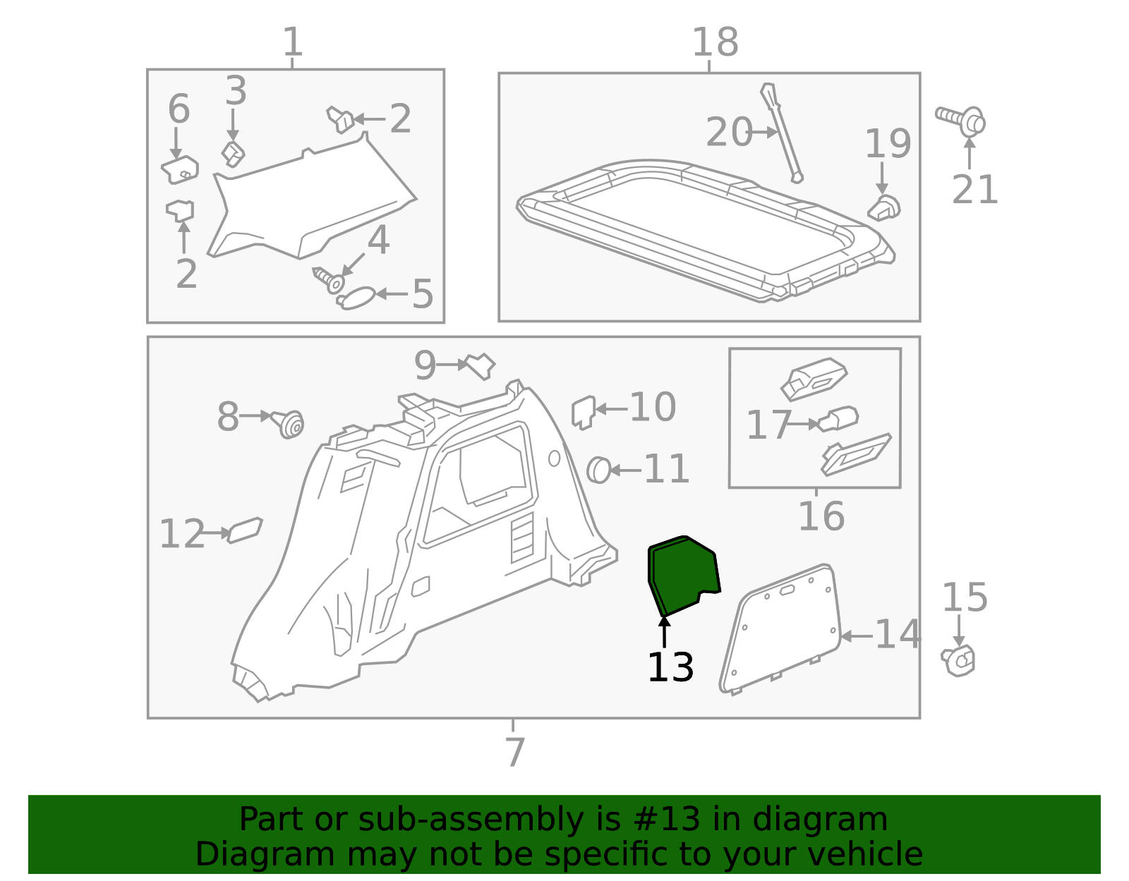 Jet Black Passenger Side Quarter Stowage Pocket Door - GM (95914499)