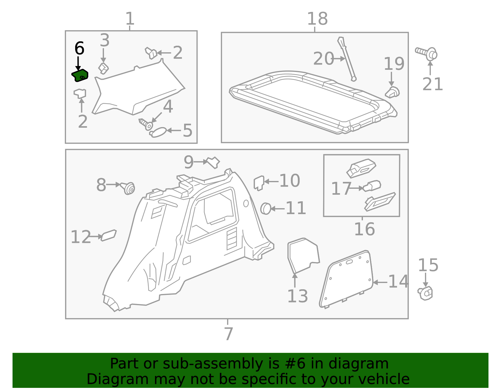 Jet Black Driver Side Luggage Shade Pivot - GM (95076448)