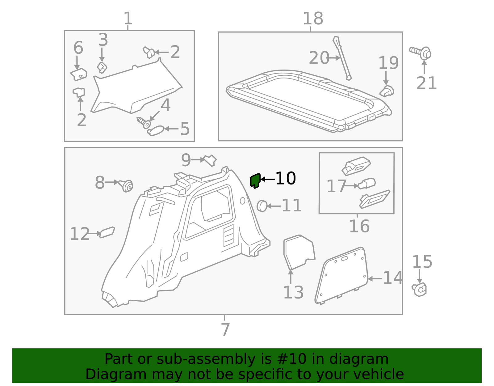 Jet Black Driver Side Quarter Inner Trim Finish Panel Opening Cover - GM (95076452)