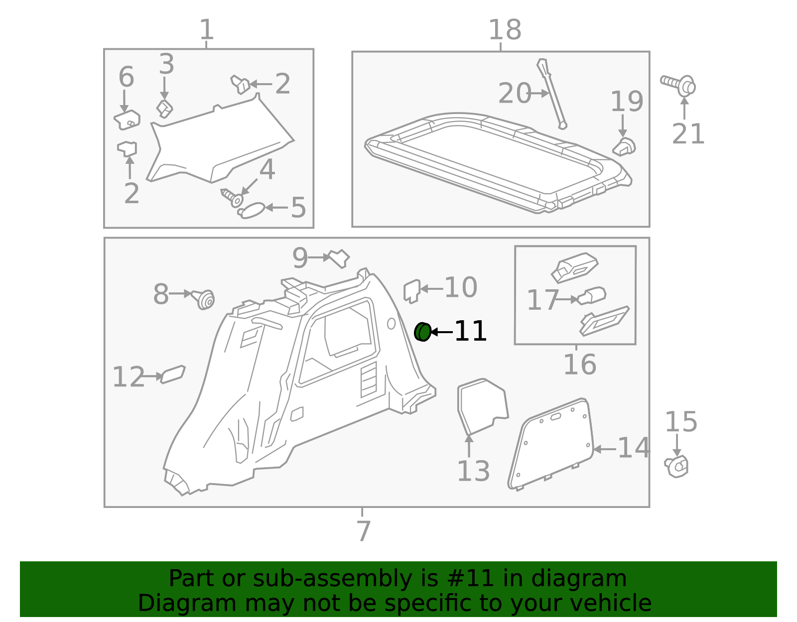 Jet Black Passenger Side Quarter Trim Panel Cover - GM (95914505)