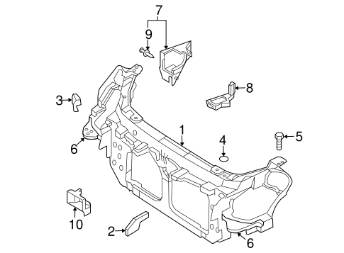Radiator Support for 2006 Infiniti G35 | Infiniti Of Lynbrook Parts