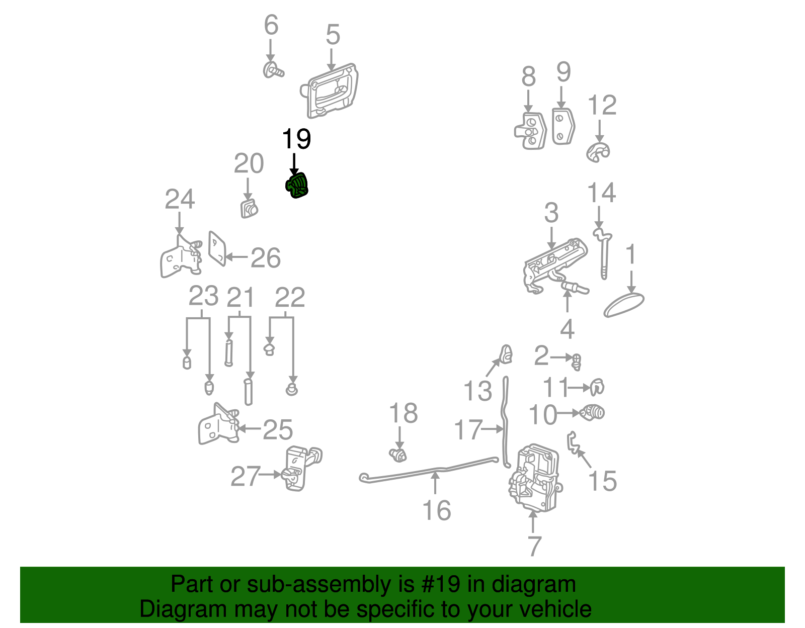 Bracket, Front S/D Pull Hdl (Left-hand) - GM (09134795)
