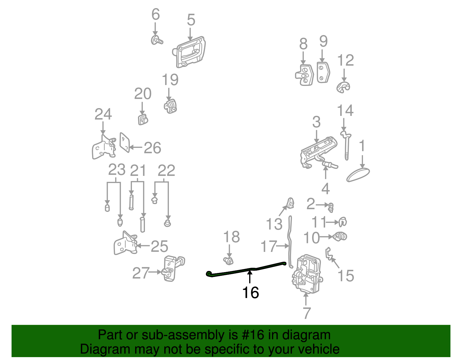 Rod, Front S/D I/S Hdl - GM (90584765)