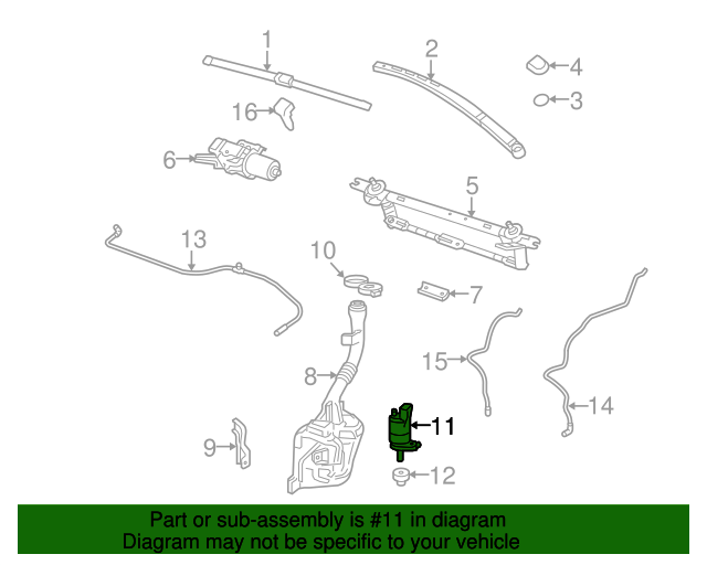 20102017 GM Windshield Washer Pump 84134930 Auto Parts Express