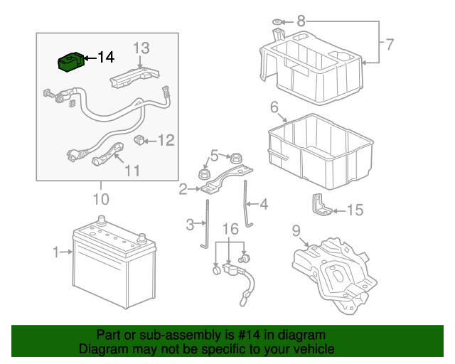 20042014 Acura Cover, Battery Terminal 32418PLA300 OEM Parts Online