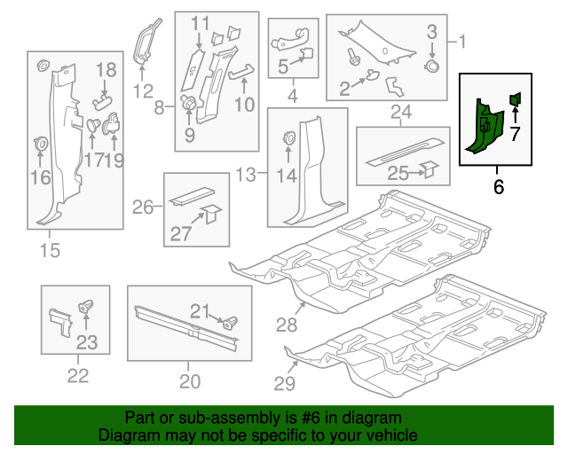 20072014 GM 0714 Silverado Sierra Right Passenger Side Kick Panel