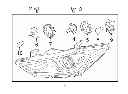 Headlamp Components for 2017 Hyundai Elantra | OEM Parts Online