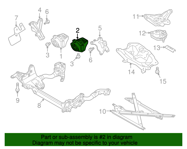 Motor Mount Audi (8E0199379BH) Audi USA Parts