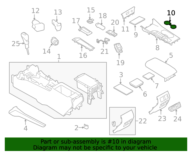20192020 Nissan Altima Cup Holder Insert 969776CA1A