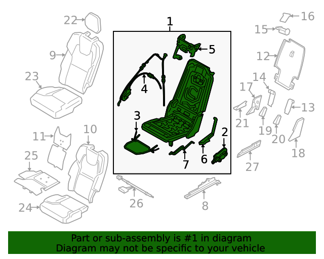 32206287 Seat Frame 20162020 Volvo XC90 Volvo OEM Parts Direct