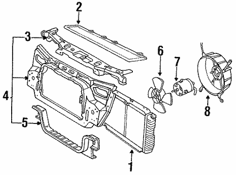 Radiator Support for 1989 Ford Taurus #0