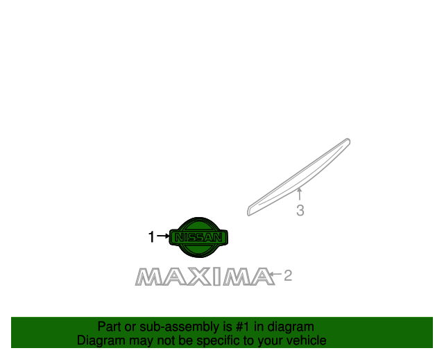 NEW OEM 2003-2008 NISSAN MAXIMA REAR TRUNK EMBLEM MAXIMA IN CHROME
