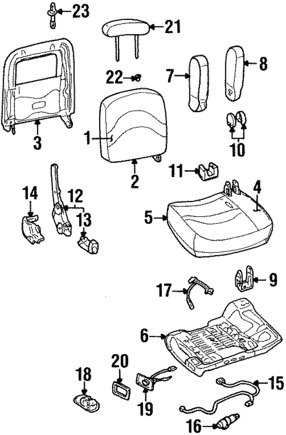 Seat Back Cover - Ford (YW3Z-5464416-AAD)