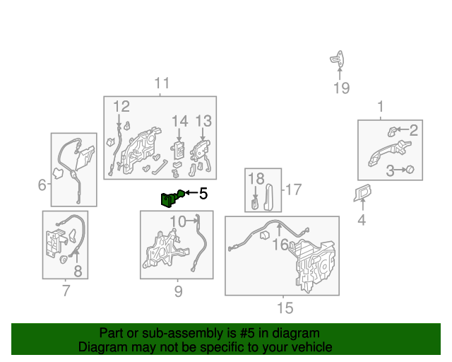 72665SHJA01 Lever Assembly, L Slide Door Child Lock 20052010 Honda