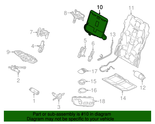 Genuine BMW 52107313641 Lumbar Support FREE Shipping on Most