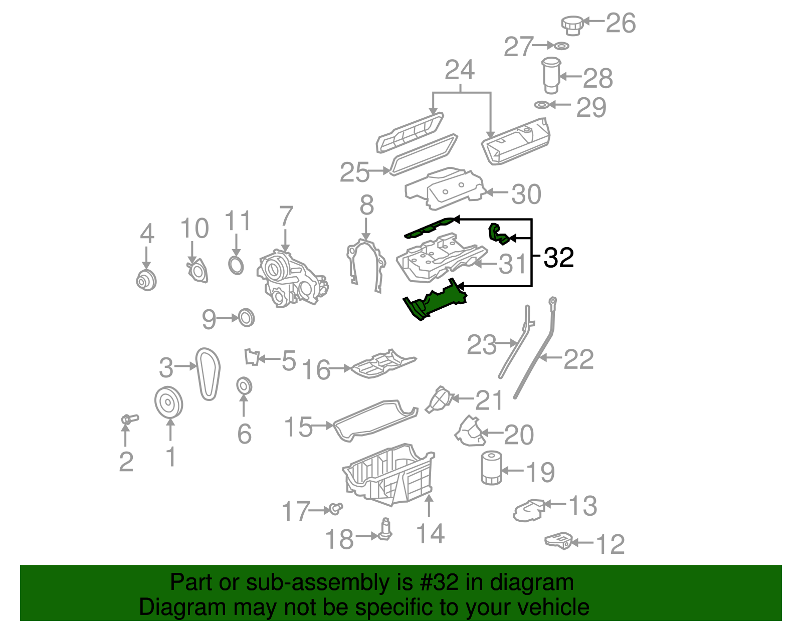 Upper Intake Manifold Gasket Kit with Upper Side Intake Gaskets - GM (89017867)