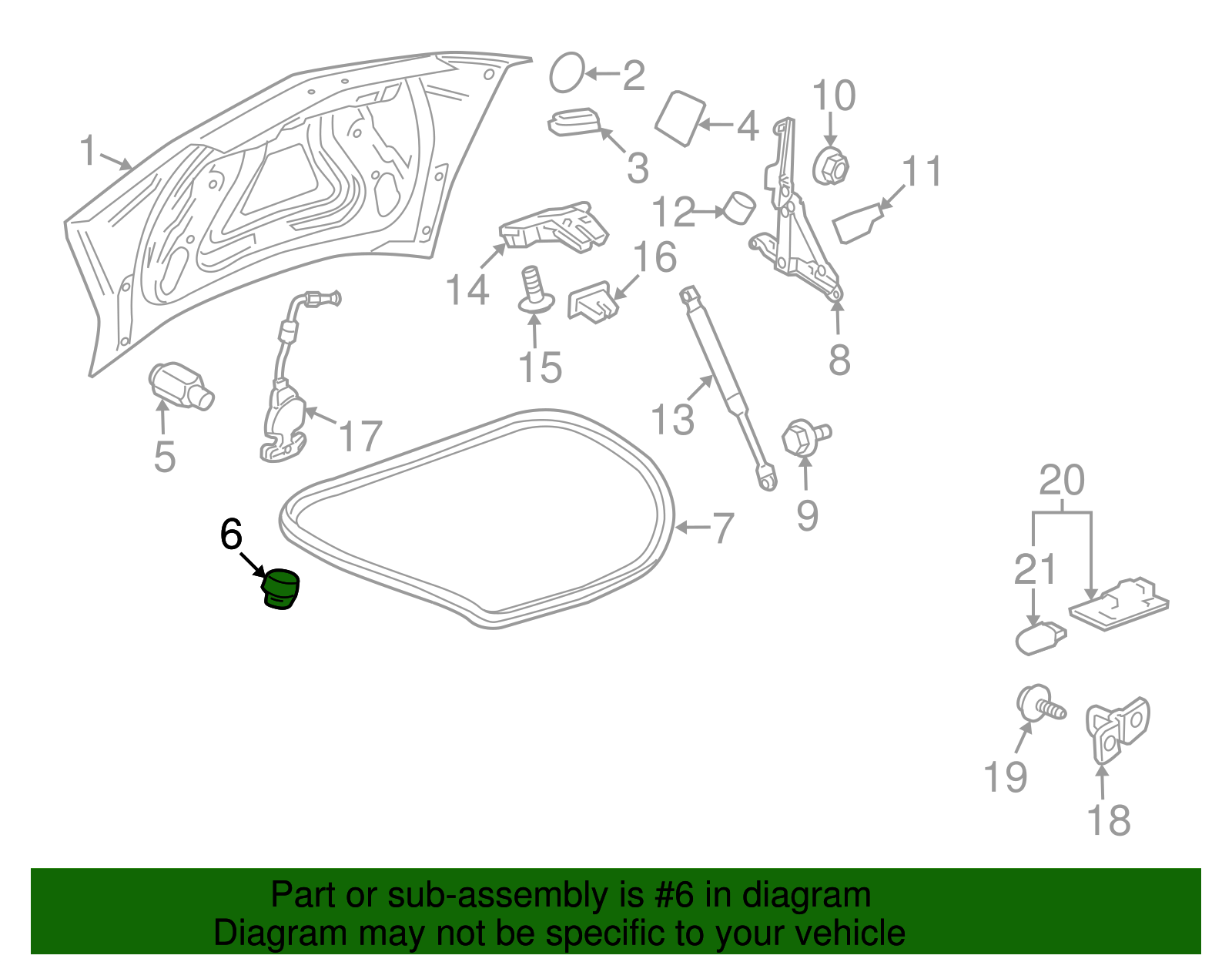 Deck Lid Stop Buffer - Cadillac (90346903)
