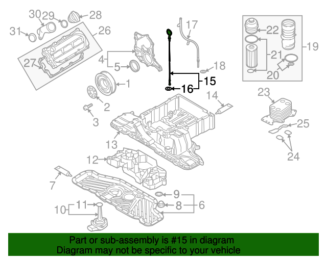 059115611AA Dipstick 20092012 Audi Q7 Audi OEM Parts