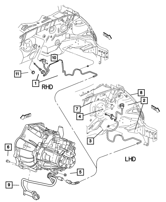 2001 Chrysler PT Cruiser Hydraulic Clutch Actuator 4668665AA My Mopar