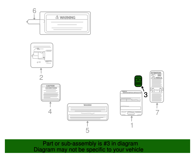 MGB1V73301 Child Lock Label 2003 Kia Sorento Kia.Parts Store