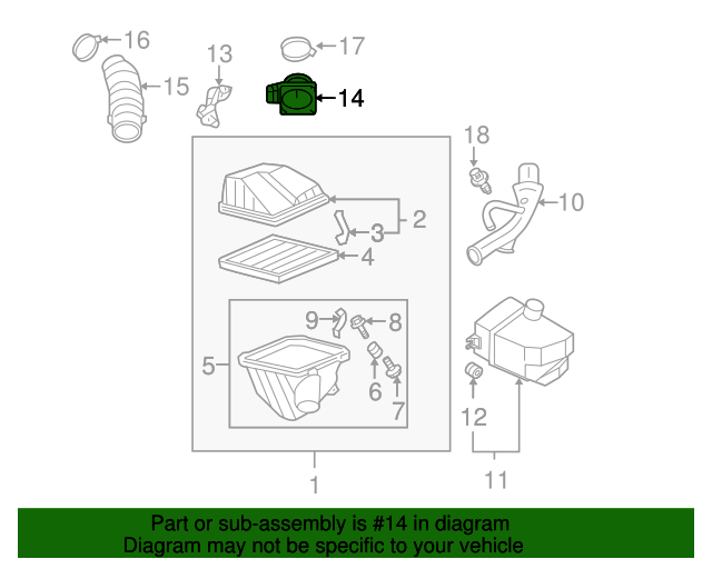 20042006 Nissan Sentra Mass Air Flow Sensor 22680AW400 Nissan Parts