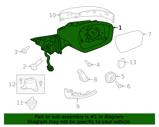Genuine OEM Mirror Assembly Part# LR154917 Fits 2021-2023 Land  