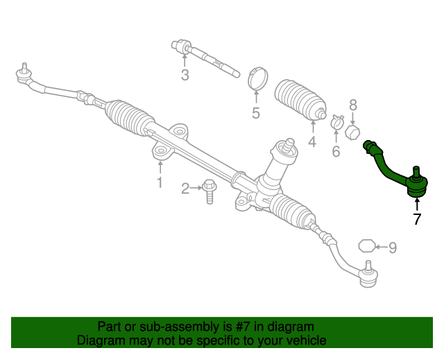 20172018 Kia Cadenza Outer Tie Rod 56825F6000 QuirkParts