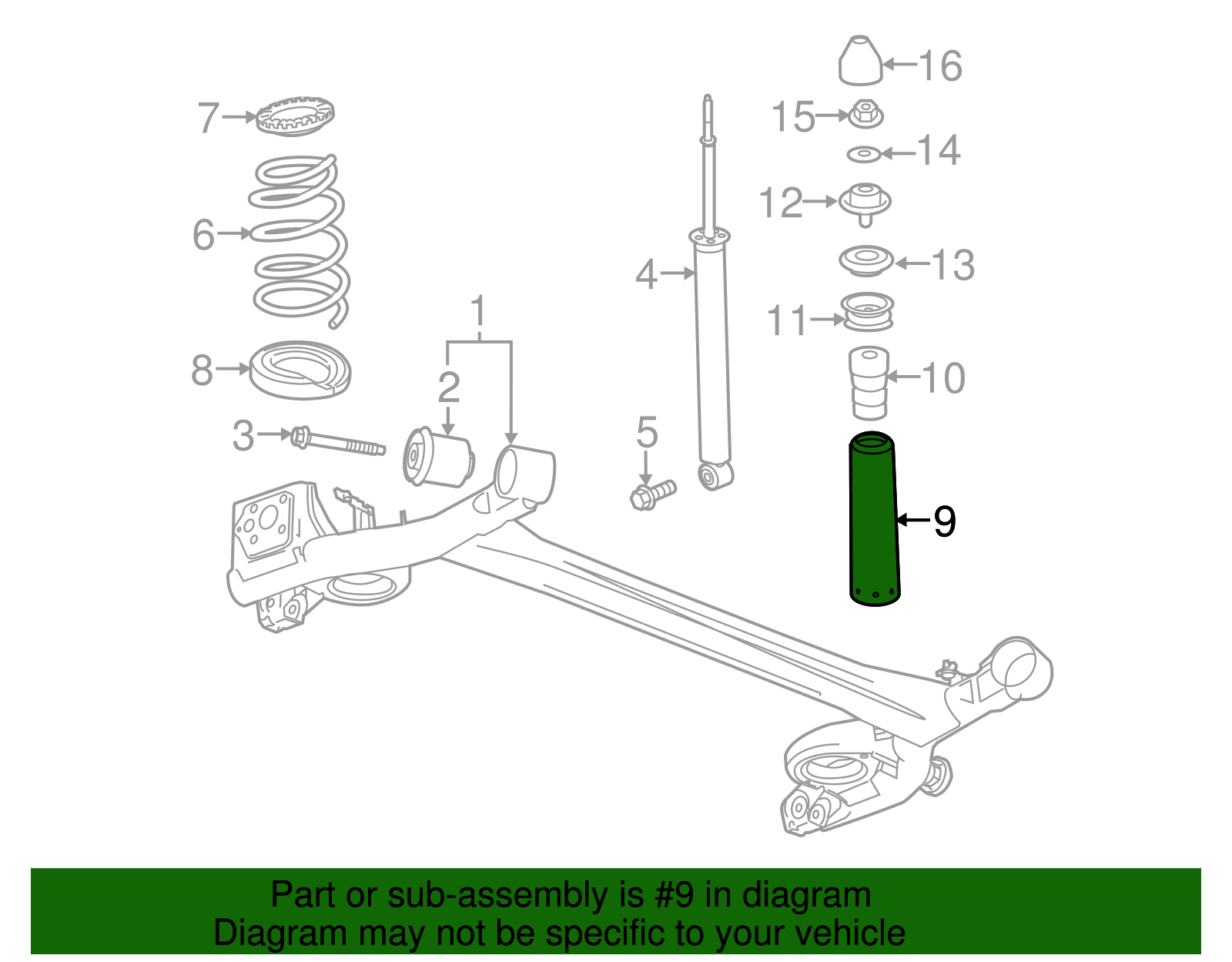 Rear Shock Absorber Boot - GM (96682602)