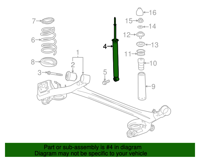 20132015 Chevrolet Spark Rear Shock Absorber 95259955 GM Parts Online