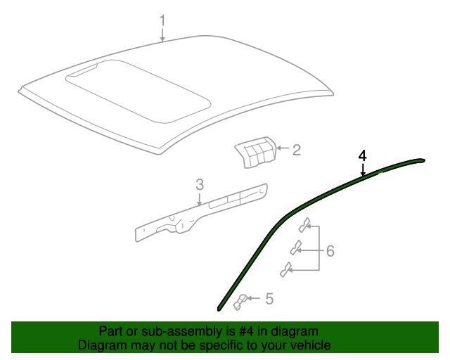 20102015 Honda Molding, L Drip Side 73163TP6A01 OEM Parts Online