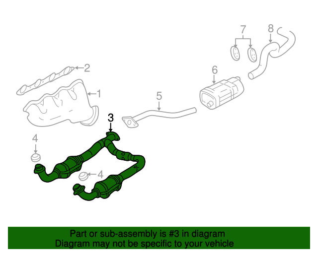 2007 GM 3Way Catalytic Converter with Studs 19208463