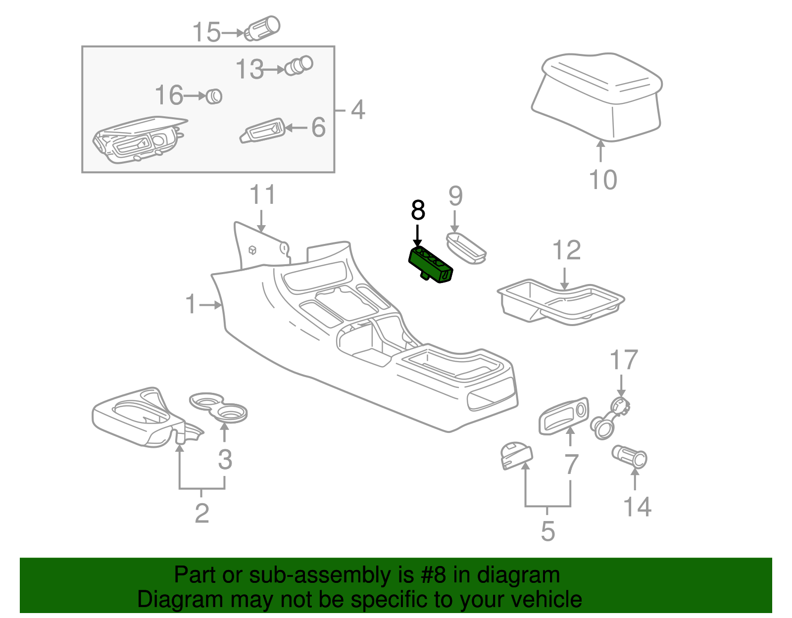 Ebony Front Passenger Side Door Window and Rear Side Door Window Switch - GM (90363750)