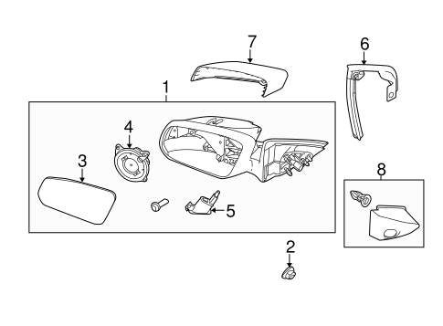 NEW OEM LEFT EXTERIOR SIDE VIEW MIRROR GLASS 2010-12 FORD ESCAPE MERCURY MARINER