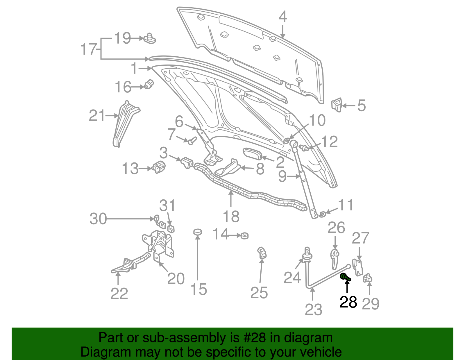 Hood Release Handle Screw - Volkswagen (N-905-488-03)