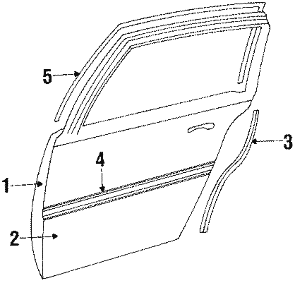 Molding Kit-Rear Dr Left-hand - GM (12394353)