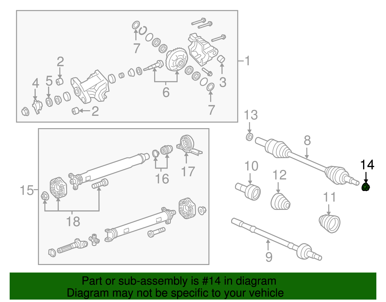 Rear Wheel Drive Universal Joint Shaft Nut - GM (92216821)