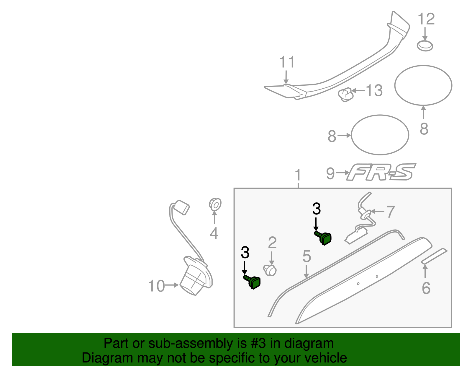 Lamp Lens Bolt - Scion (SU003-04271)