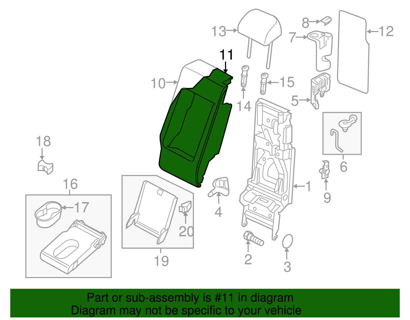 Seat Back Cover - Volkswagen (7P6-885-828-AF-HGW)