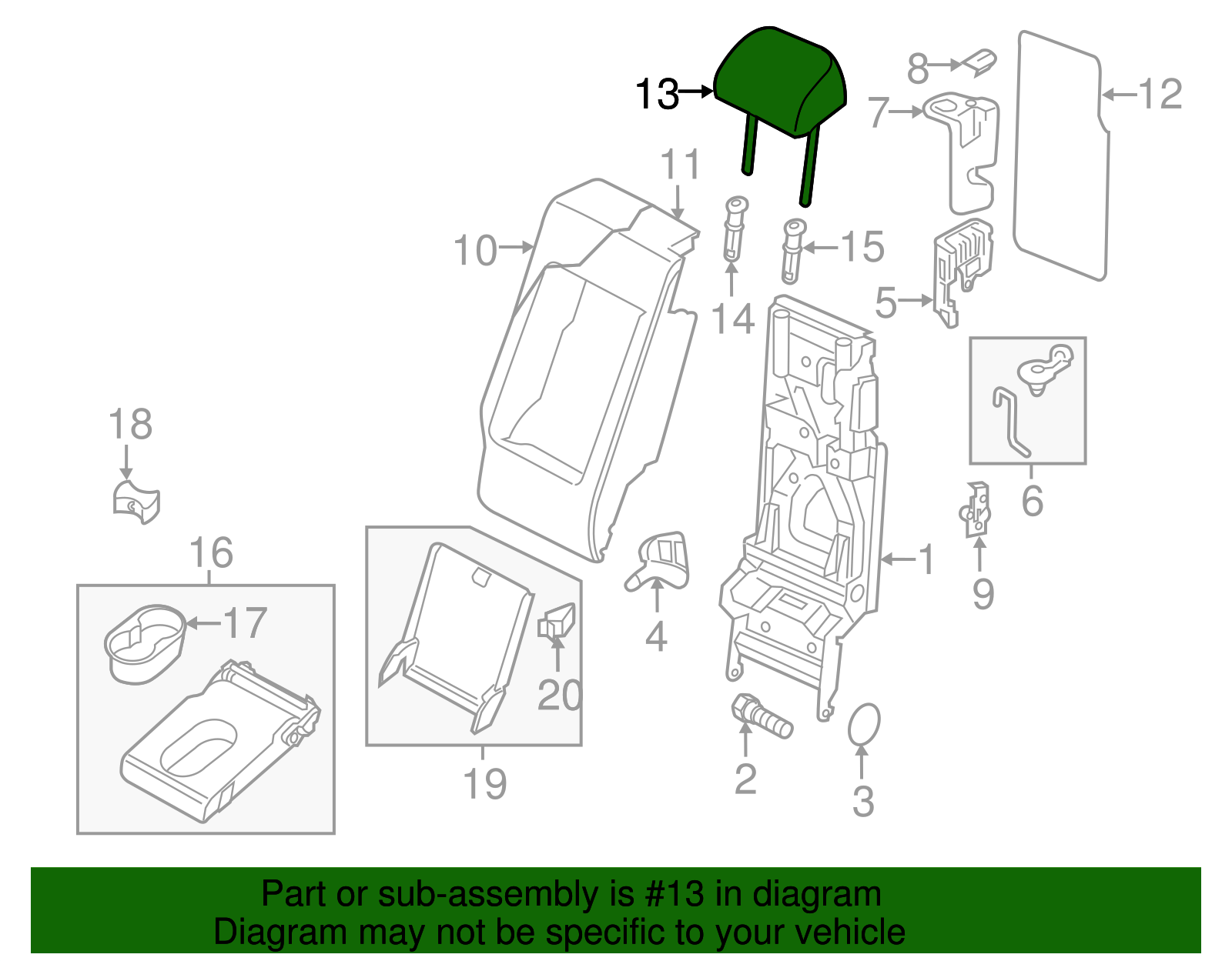 Headrest - Volkswagen (7P6-885-900-F-OBK)