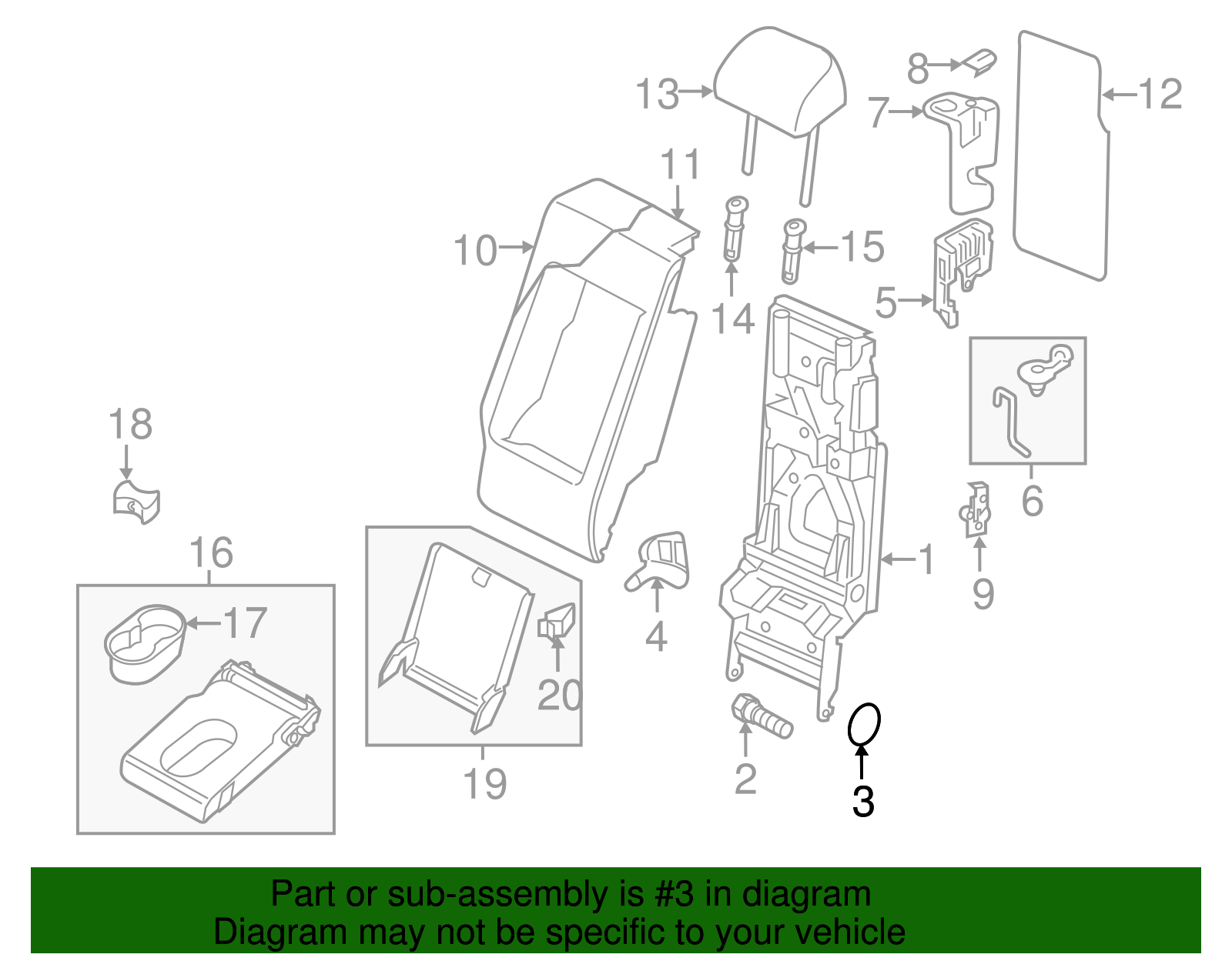 Seat Back Frame Grommet - Volkswagen (8R0-885-678)